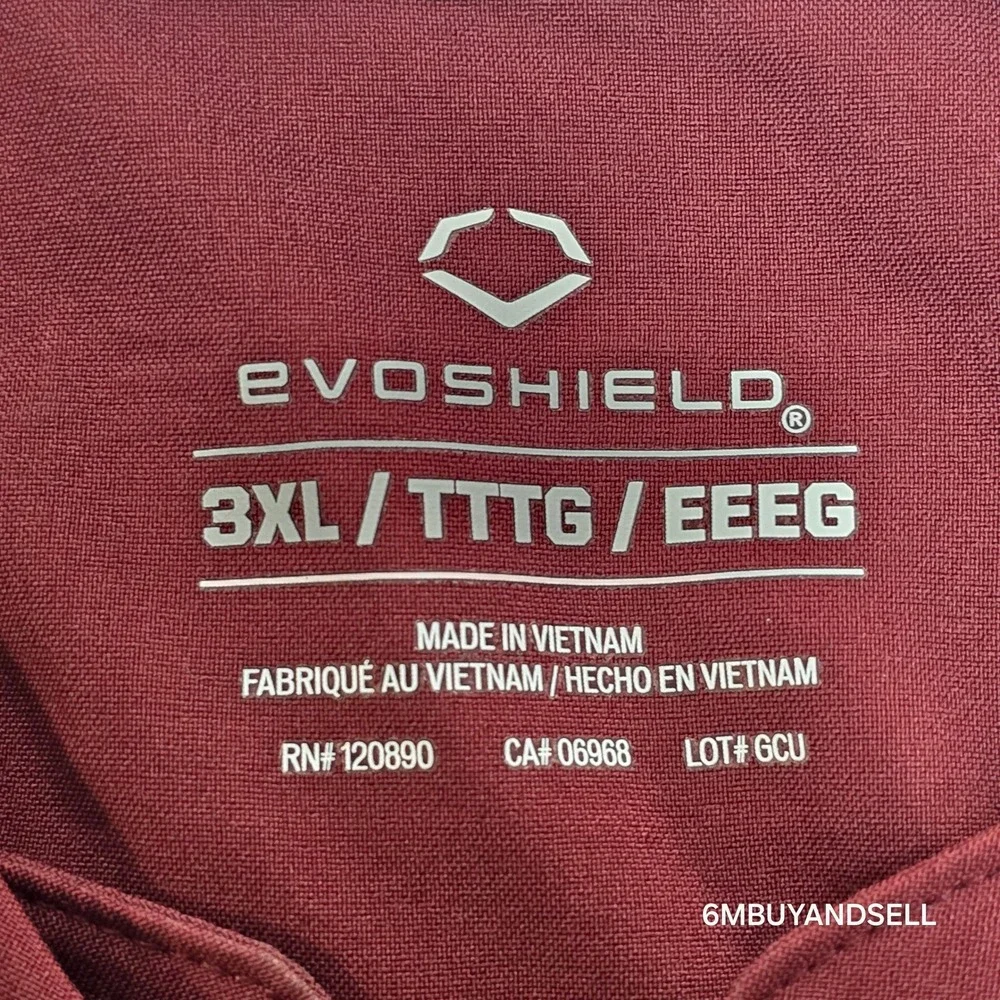 EvoShield Mens 3XL Maroon Black 1/4 Zip Short Sleeve BP Jacket WTV1091 Baseball